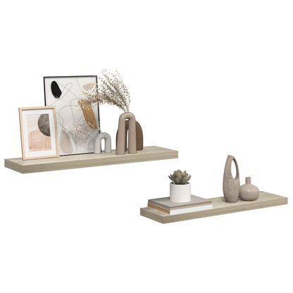 Scaffali a Parete 2 pz Rovere 90x23,5x3,8 cm in MDF | homemem39