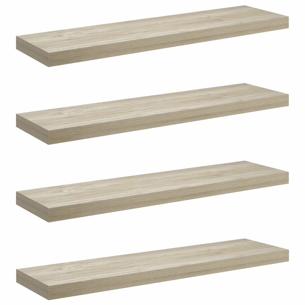Scaffali a Parete 4 pz Rovere 90x23,5x3,8 cm in MDF