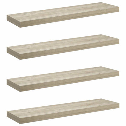Scaffali a Parete 4 pz Rovere 90x23,5x3,8 cm in MDF