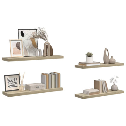 Scaffali a Parete 4 pz Rovere 90x23,5x3,8 cm in MDF | homemem39