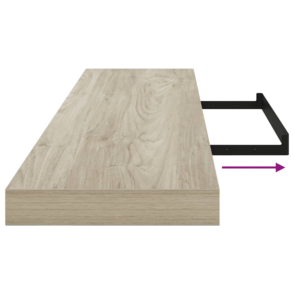 Scaffale a Parete Rovere 120x23,5x3,8 cm in MDF | homemem39