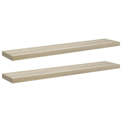 Scaffali a Parete 2 pz Rovere 120x23,5x3,8 cm in MDF