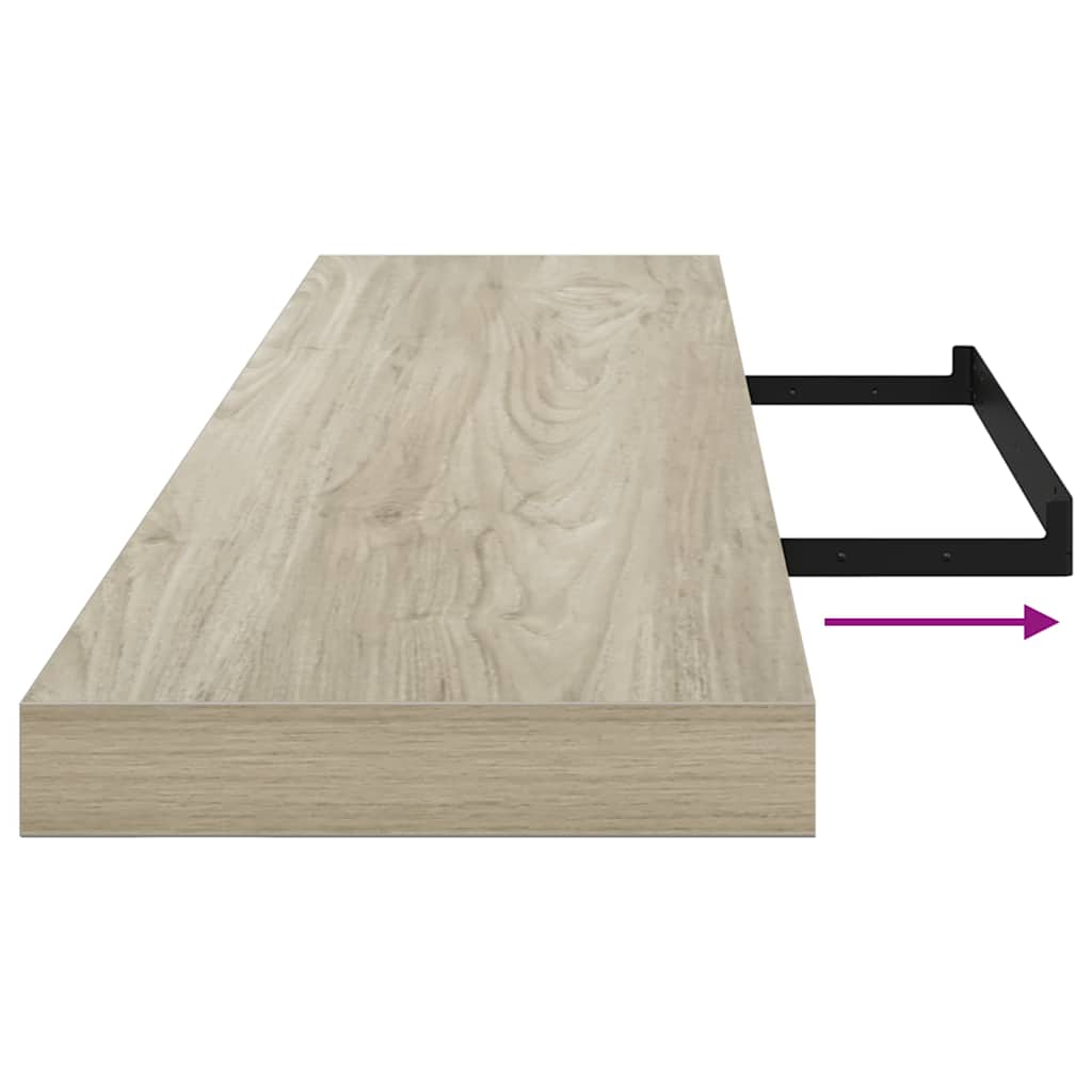 Scaffali a Parete 2 pz Rovere 120x23,5x3,8 cm in MDF | homemem39