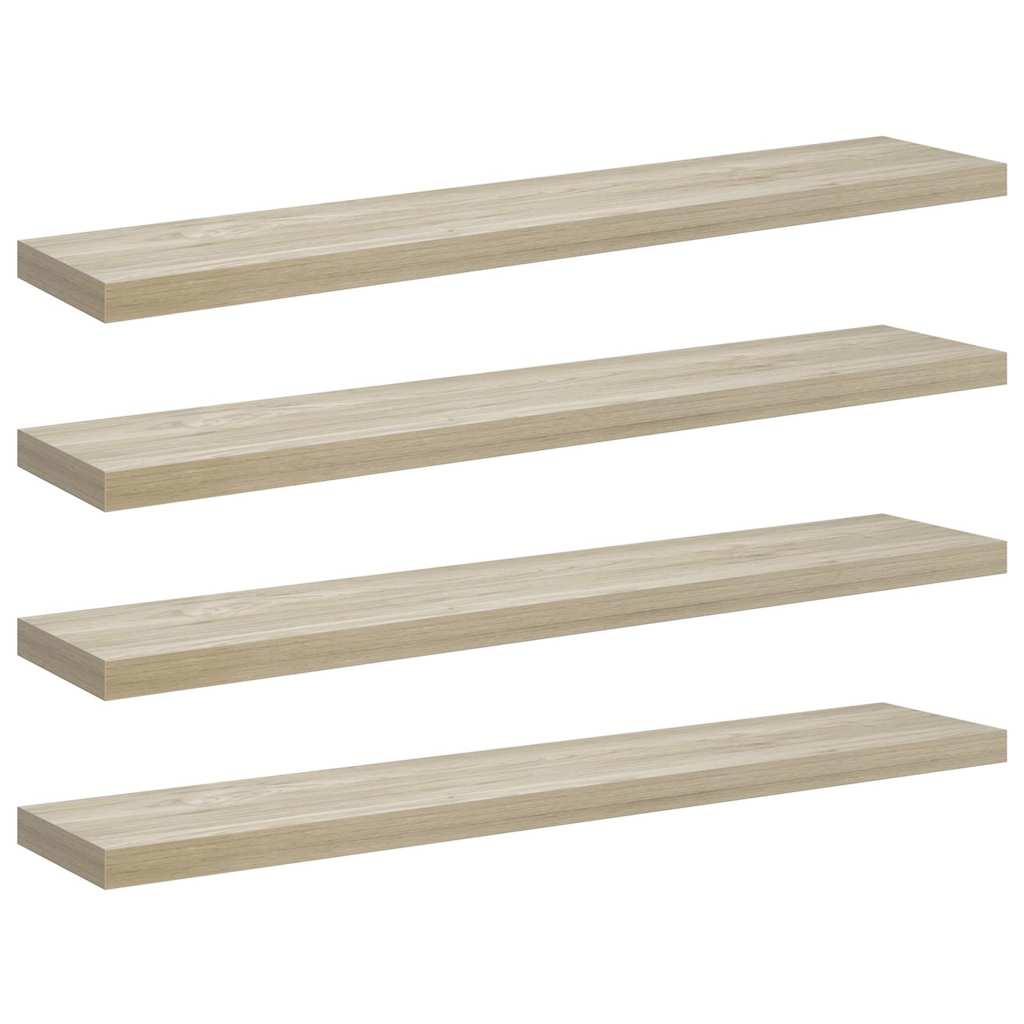 Scaffali a Parete 4 pz Rovere 120x23,5x3,8 cm in MDF