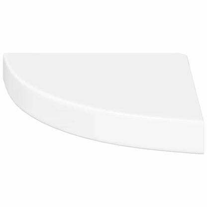 Mensola angolare sospesa bianco lucido 25x25x3,8 cm MDF | homemem39