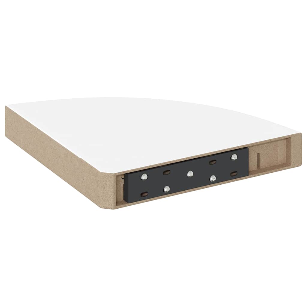 Mensola angolare sospesa bianco lucido 25x25x3,8 cm MDF