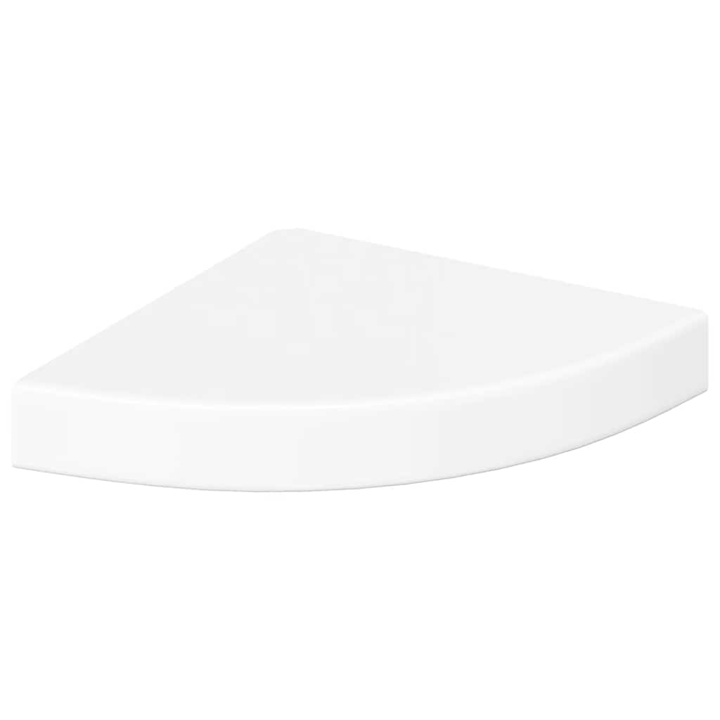 Mensole Angolari Sospese 2 pz Bianco Lucido 25x25x3,8 cm MDF | homemem39