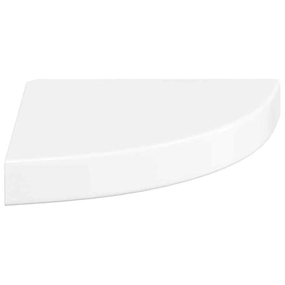 Mensole Angolari Sospese 4 pz Bianco Lucido 25x25x3,8 cm MDF | homemem39