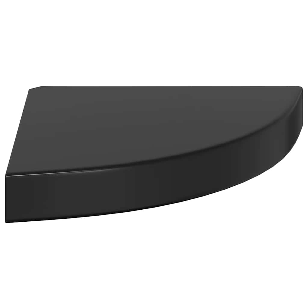 323891 vidaXL Floating Corner Shelves 4 pcs High Gloss Black 25x25x3,8 cm MDF | homemem39