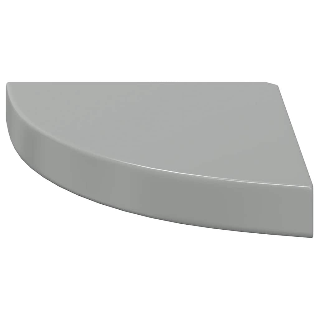 Scaffale Angolare a Parete Grigio Lucido 25x25x3,8 cm in MDF | homemem39