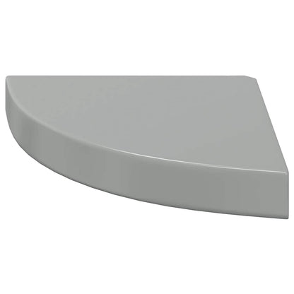 Scaffale Angolare a Parete Grigio Lucido 25x25x3,8 cm in MDF | homemem39