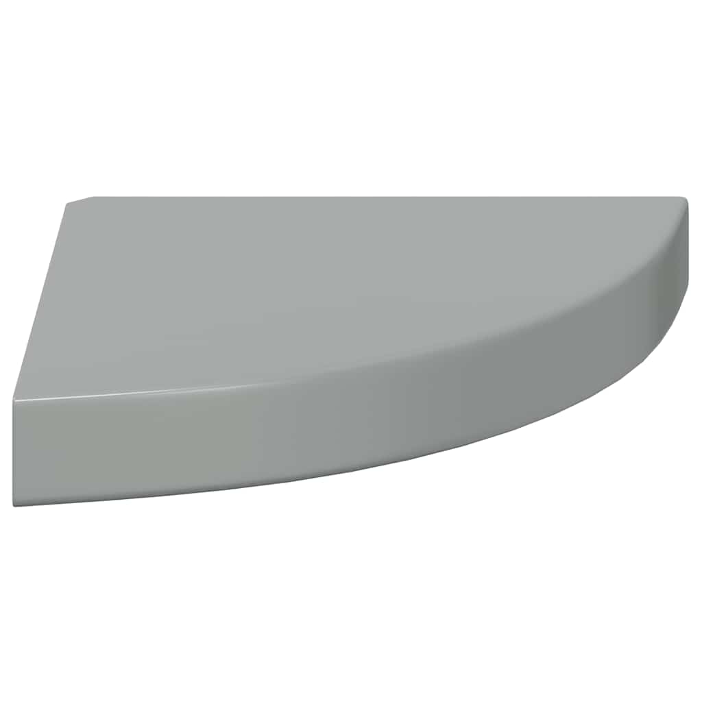 Scaffali Angolari a Parete 2 pz Grigio Lucido 25x25x3,8 cm MDF | homemem39