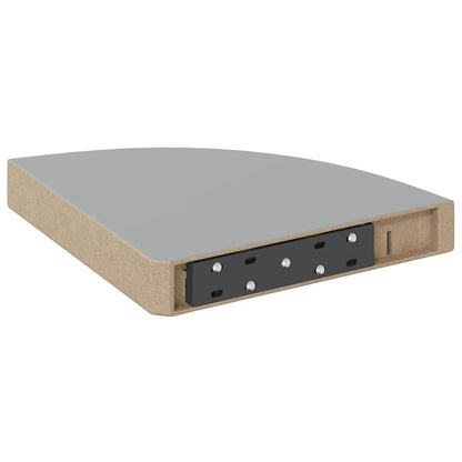 Scaffali Angolari a Parete 2 pz Grigio Lucido 25x25x3,8 cm MDF