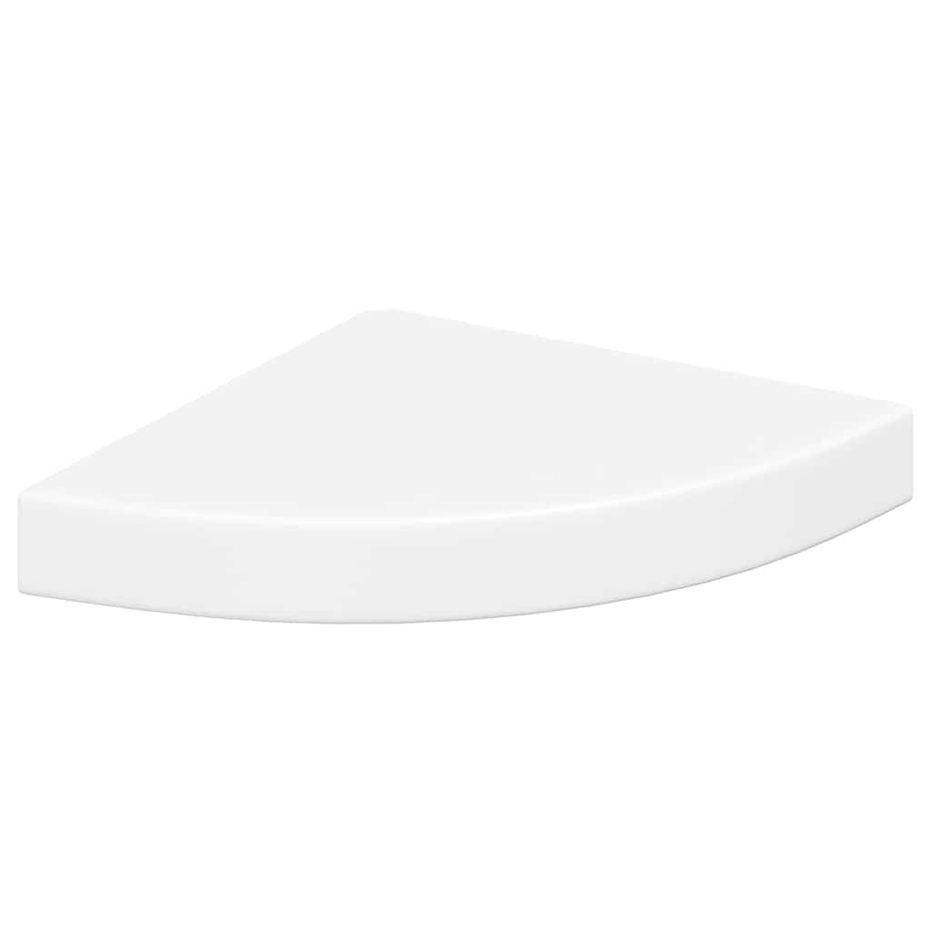 Scaffale Angolare a Parete Bianco 25x25x3,8 cm in MDF