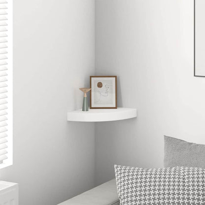 Scaffale Angolare a Parete Bianco 25x25x3,8 cm in MDF