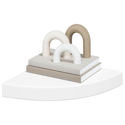 Scaffale Angolare a Parete Bianco 25x25x3,8 cm in MDF