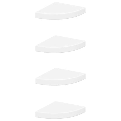 Scaffali Angolari a Parete 4 pz Bianchi 25x25x3,8 cm in MDF | homemem39