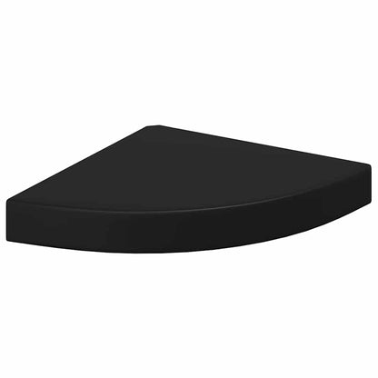Scaffali Angolari a Parete 4 pz Neri 25x25x3,8 cm in MDF