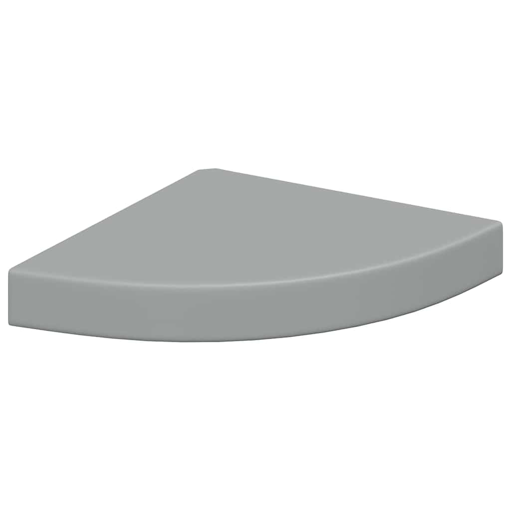 Scaffale Angolare a Parete Grigio 25x25x3,8 cm in MDF