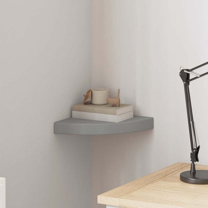 Scaffale Angolare a Parete Grigio 25x25x3,8 cm in MDF | homemem39