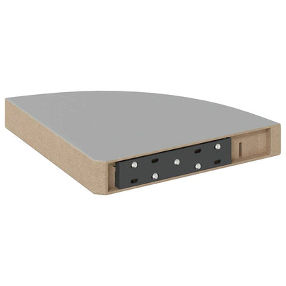 Scaffali Angolari a Parete 4 pz Grigi 25x25x3,8 cm in MDF