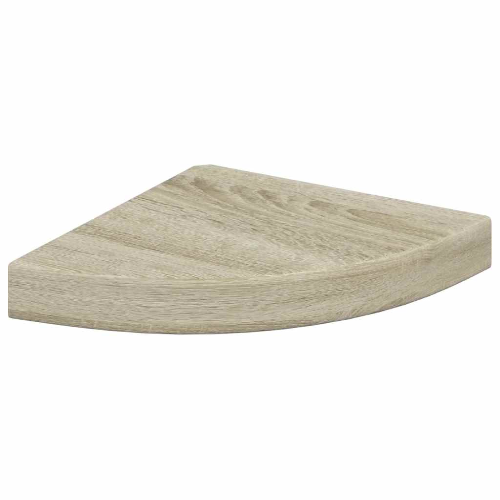 Scaffale Angolare a Parete Rovere 25x25x3,8 cm in MDF