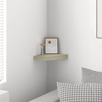 Scaffale Angolare a Parete Rovere 25x25x3,8 cm in MDF | homemem39