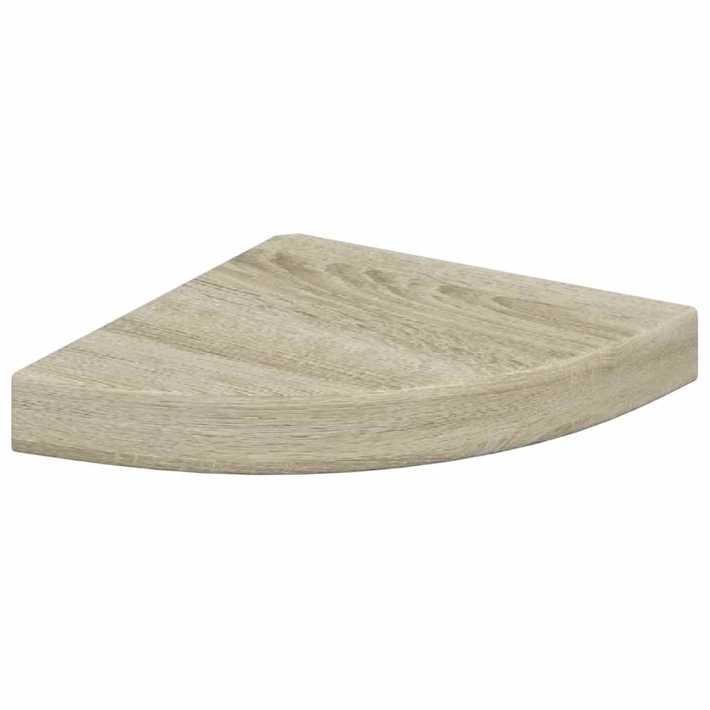 Scaffali Angolari a Parete 2 pz Rovere 25x25x3,8 cm in MDF | homemem39
