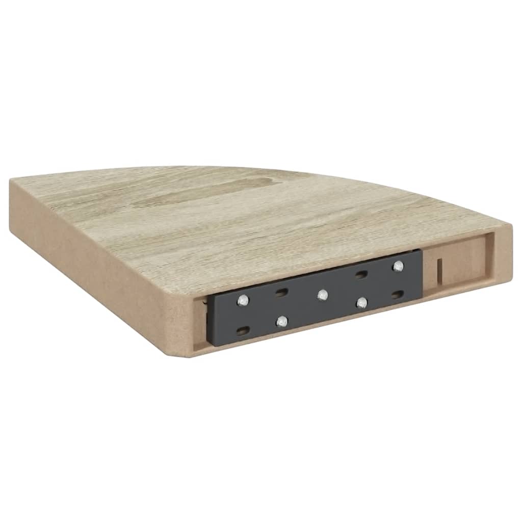 Scaffali Angolari a Parete 2 pz Rovere 25x25x3,8 cm in MDF | homemem39