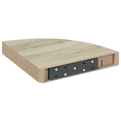 Scaffali Angolari a Parete 2 pz Rovere 25x25x3,8 cm in MDF