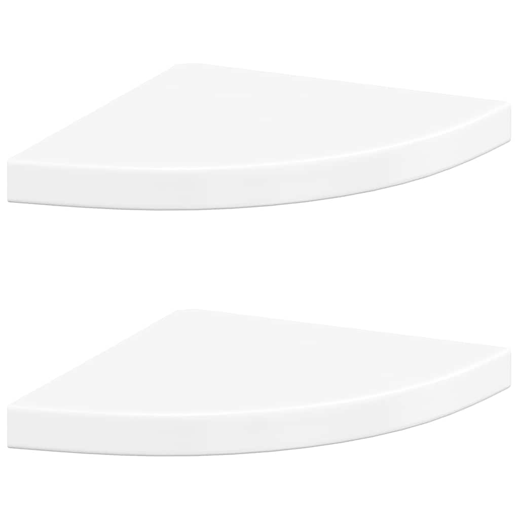 Scaffali Angolari a Parete 2 pz Bianco Lucido 35x35x3,8 cm MDF | homemem39