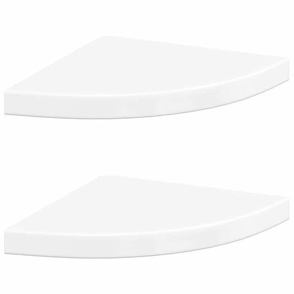 Scaffali Angolari a Parete 2 pz Bianco Lucido 35x35x3,8 cm MDF