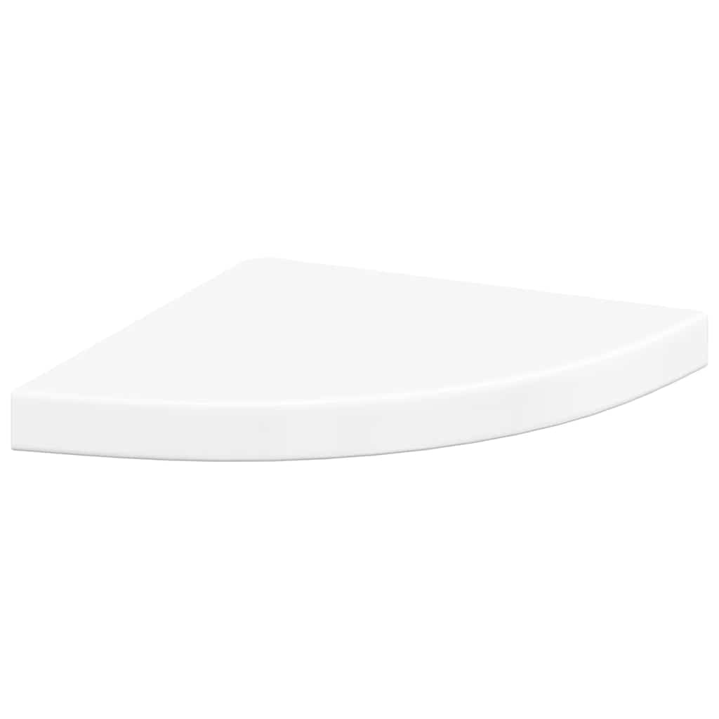 Scaffali Angolari a Parete 2 pz Bianco Lucido 35x35x3,8 cm MDF | homemem39
