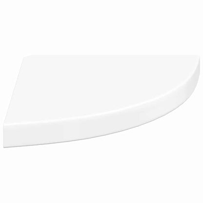 Scaffali Angolari a Parete 2 pz Bianco Lucido 35x35x3,8 cm MDF