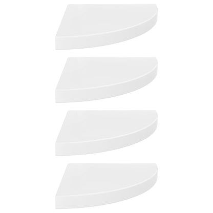 323909 vidaXL Floating Corner Shelves 4 pcs High Gloss White 35x35x3,8 cm MDF - homemem39