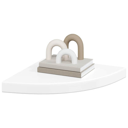 Scaffali Angolari a Parete 4 pz Bianco Lucido 35x35x3,8 cm MDF