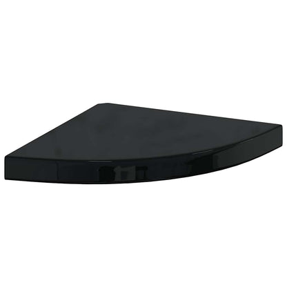 Scaffale Angolare a Parete Nero Lucido 35x35x3,8 cm in MDF | homemem39