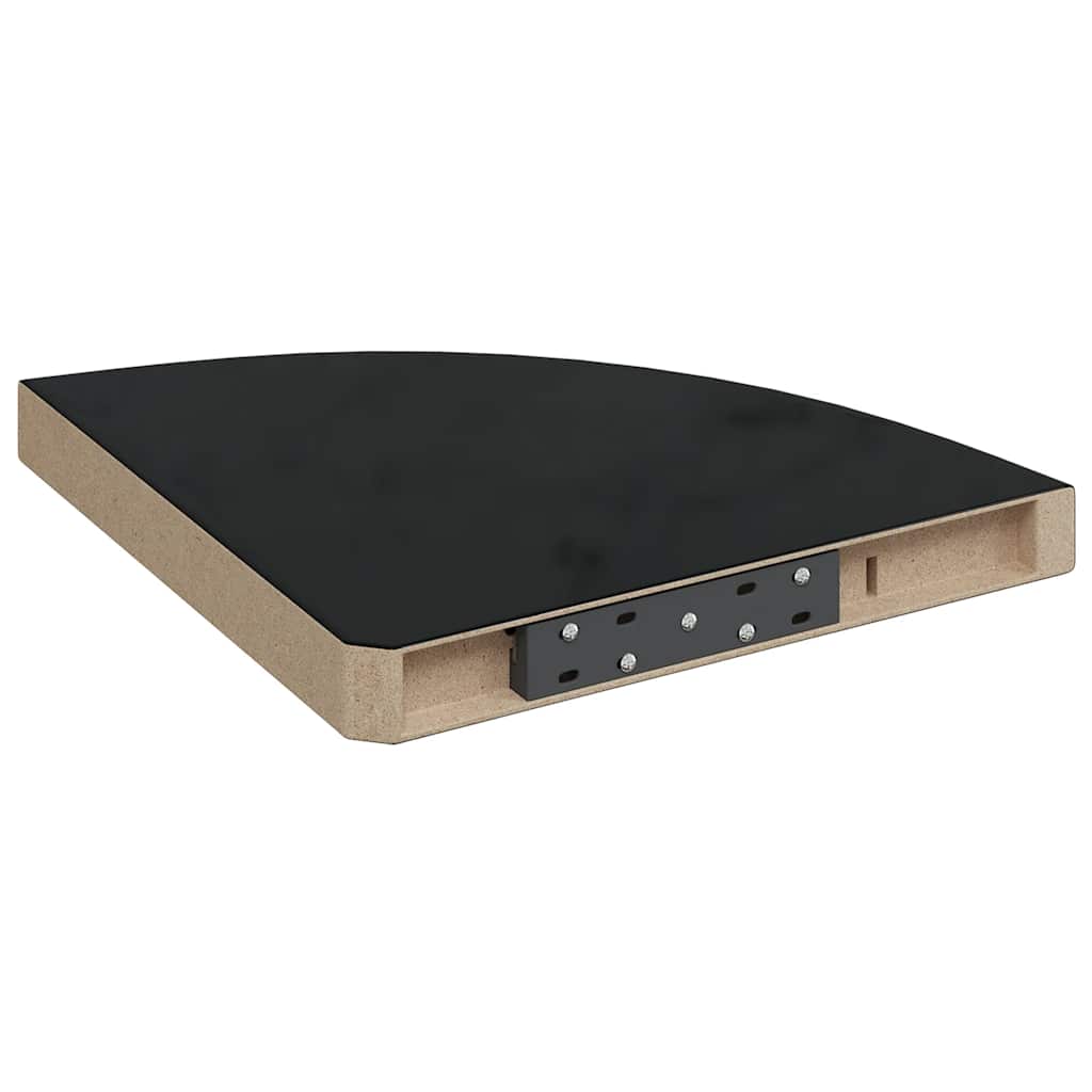 Scaffali Angolari a Parete 2 pz Nero Lucido 35x35x3,8 cm MDF - homemem39