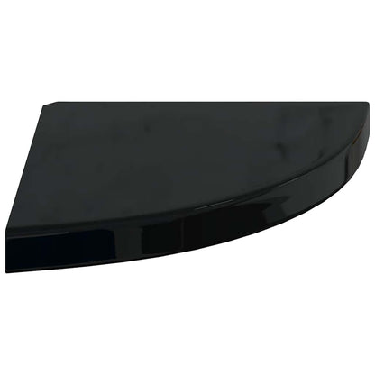 Scaffali Angolari a Parete 4 pz Nero Lucido 35x35x3,8 cm MDF | homemem39