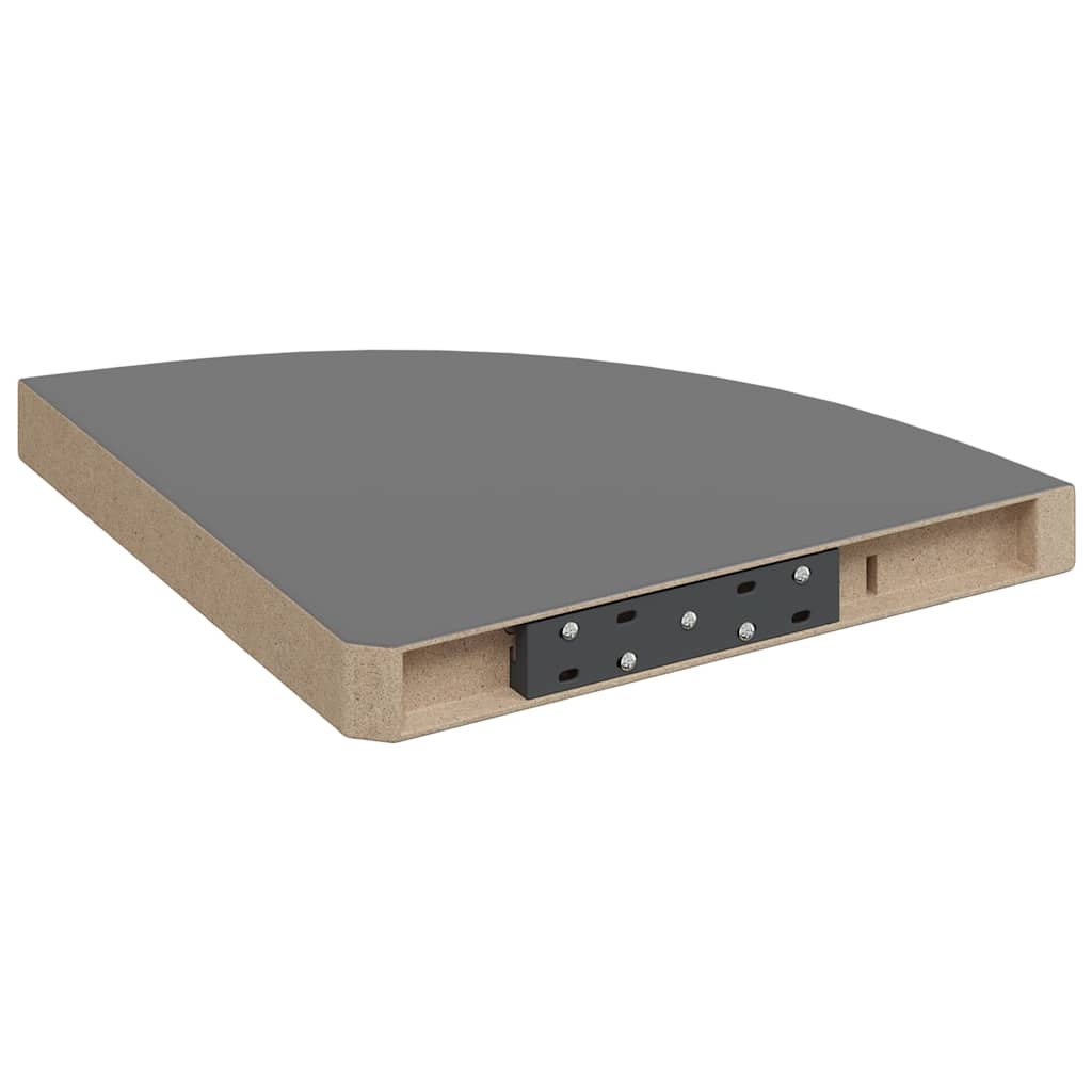 Scaffali Angolari a Parete 2 pz Grigio Lucido 35x35x3,8 cm MDF | homemem39