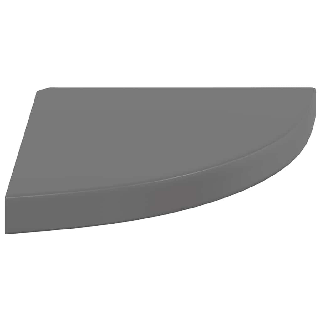 Scaffali Angolari a Parete 4 pz Grigio Lucido 35x35x3,8 cm MDF | homemem39
