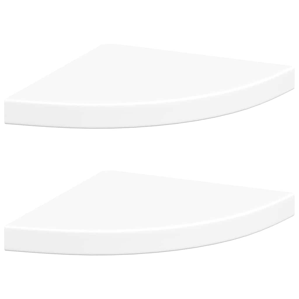 Mensole Angolari Sospese 2 pz Bianche 35x35x3,8 cm MDF | homemem39
