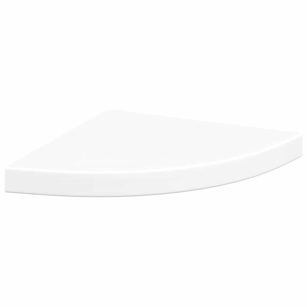 Mensole Angolari Sospese 2 pz Bianche 35x35x3,8 cm MDF | homemem39