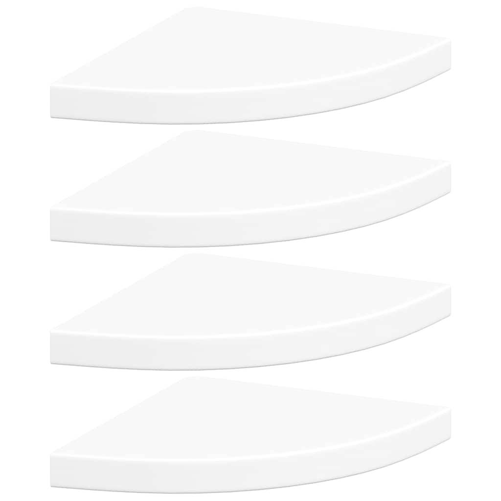 Scaffali Angolari a Parete 4 pz Bianchi 35x35x3,8 cm in MDF | homemem39