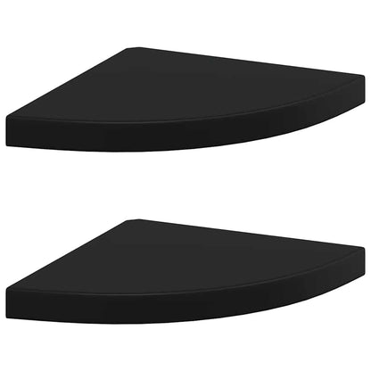 Scaffali Angolari a Parete 2 pz Neri 35x35x3,8 cm in MDF | homemem39
