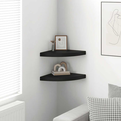 Scaffali Angolari a Parete 2 pz Neri 35x35x3,8 cm in MDF | homemem39