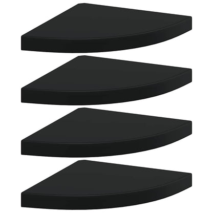 Scaffali Angolari a Parete 4 pz Neri 35x35x3,8 cm in MDF | homemem39