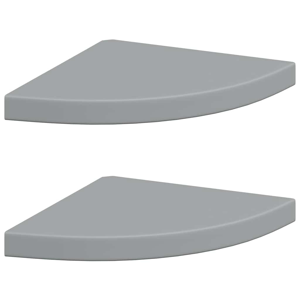 Scaffali Angolari a Parete 2 pz Grigi 35x35x3,8 cm in MDF | homemem39