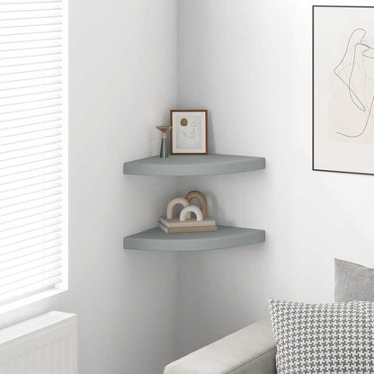 Scaffali Angolari a Parete 2 pz Grigi 35x35x3,8 cm in MDF | homemem39
