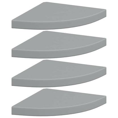 Scaffali Angolari a Parete 4 pz Grigi 35x35x3,8 cm in MDF | homemem39